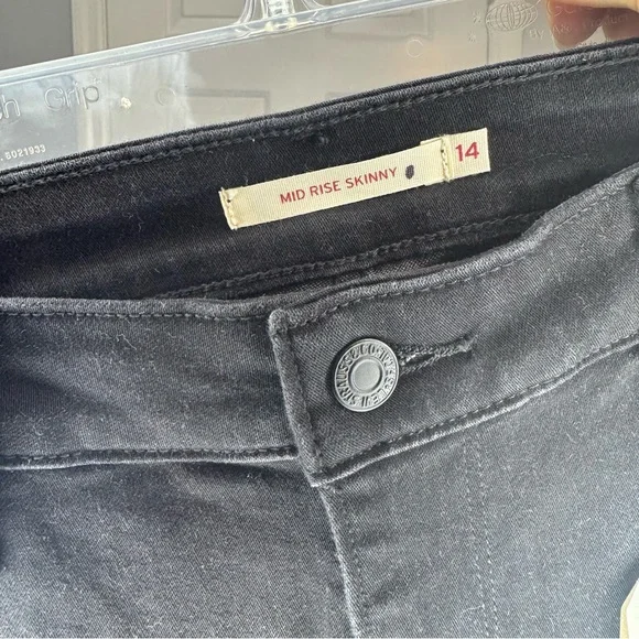 Levi’s Women's Black Skinny Jeans Midrise size 14 / 32 - Picture 7 of 10